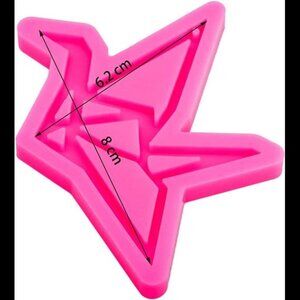 Glossy Shiny Paper Airplane Crane Keychain Silicone Mold with Hole for DIY Trink